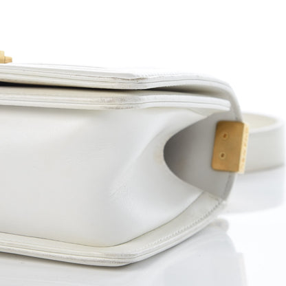 Chanel Lizard Chevron Small Boy Flap White Gold 7 of 11