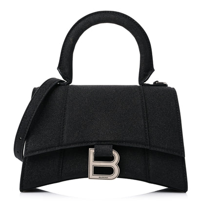 Balenciaga Glitter Fabric Hourglass Top Handle Bag XS Black 1 of 12