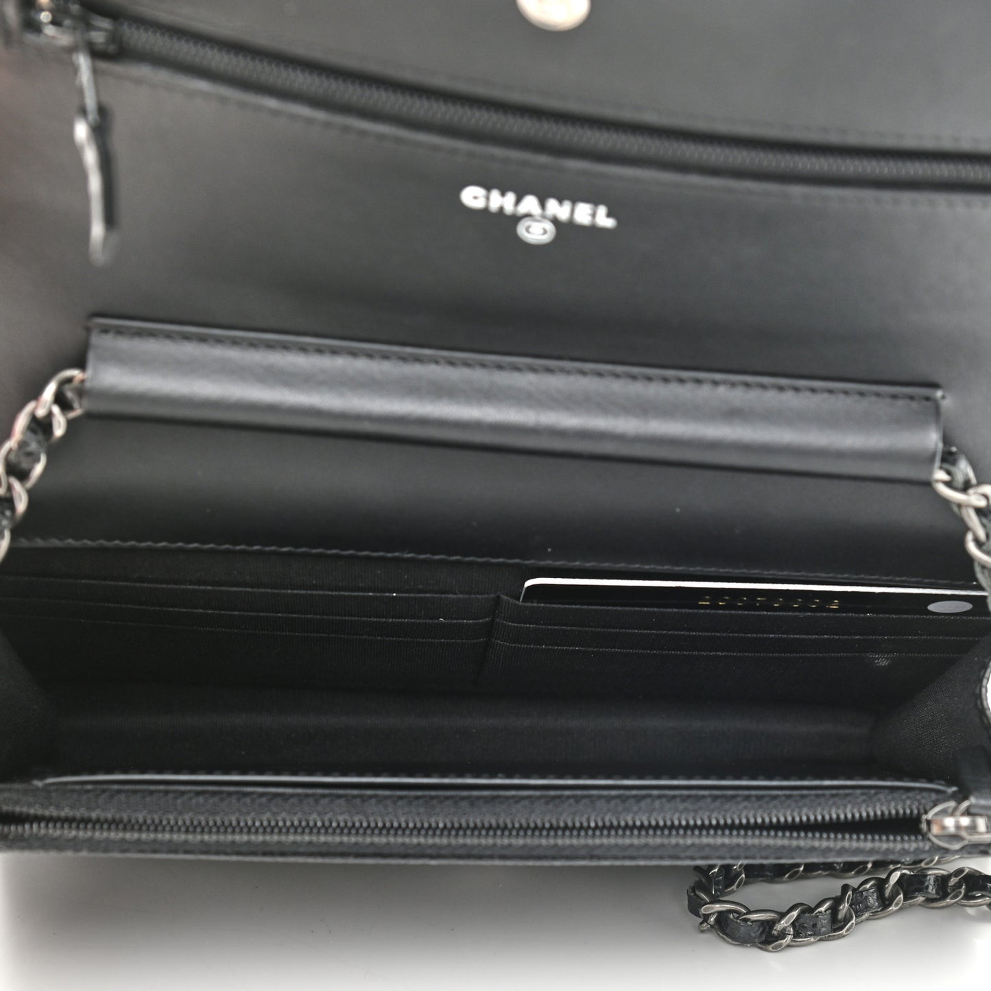 Caviar Quilted Boy Wallet On Chain WOC Black