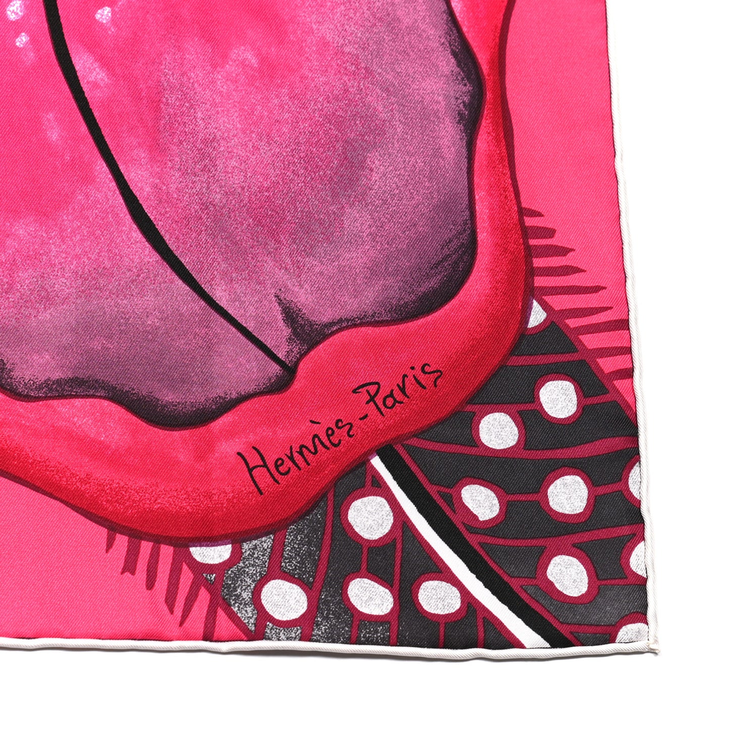 Silk Baobab Cat Scarf 90 Rose Vif Prune Gris