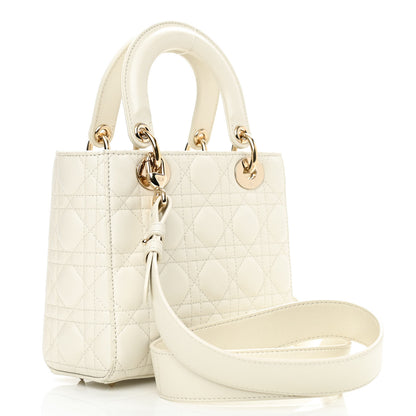 Christian Dior Lambskin Cannage Small My ABCDior Lady Dior White 3 of 8