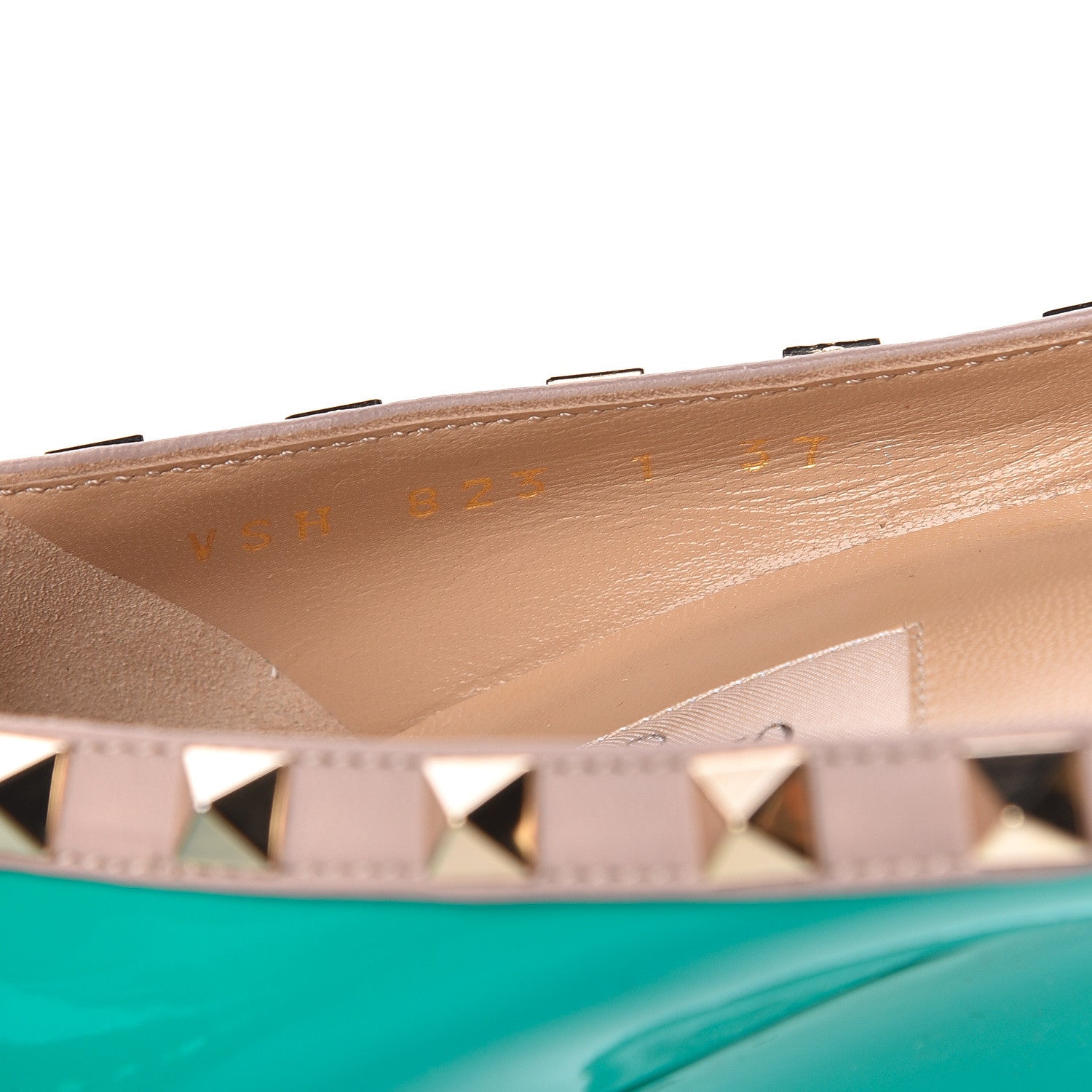 Valentino Garavani Patent Rockstud 70mm Wedges 37 Opaline Green Poudre 8 of 9
