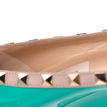 Valentino Garavani Patent Rockstud 70mm Wedges 37 Opaline Green Poudre 8 of 9