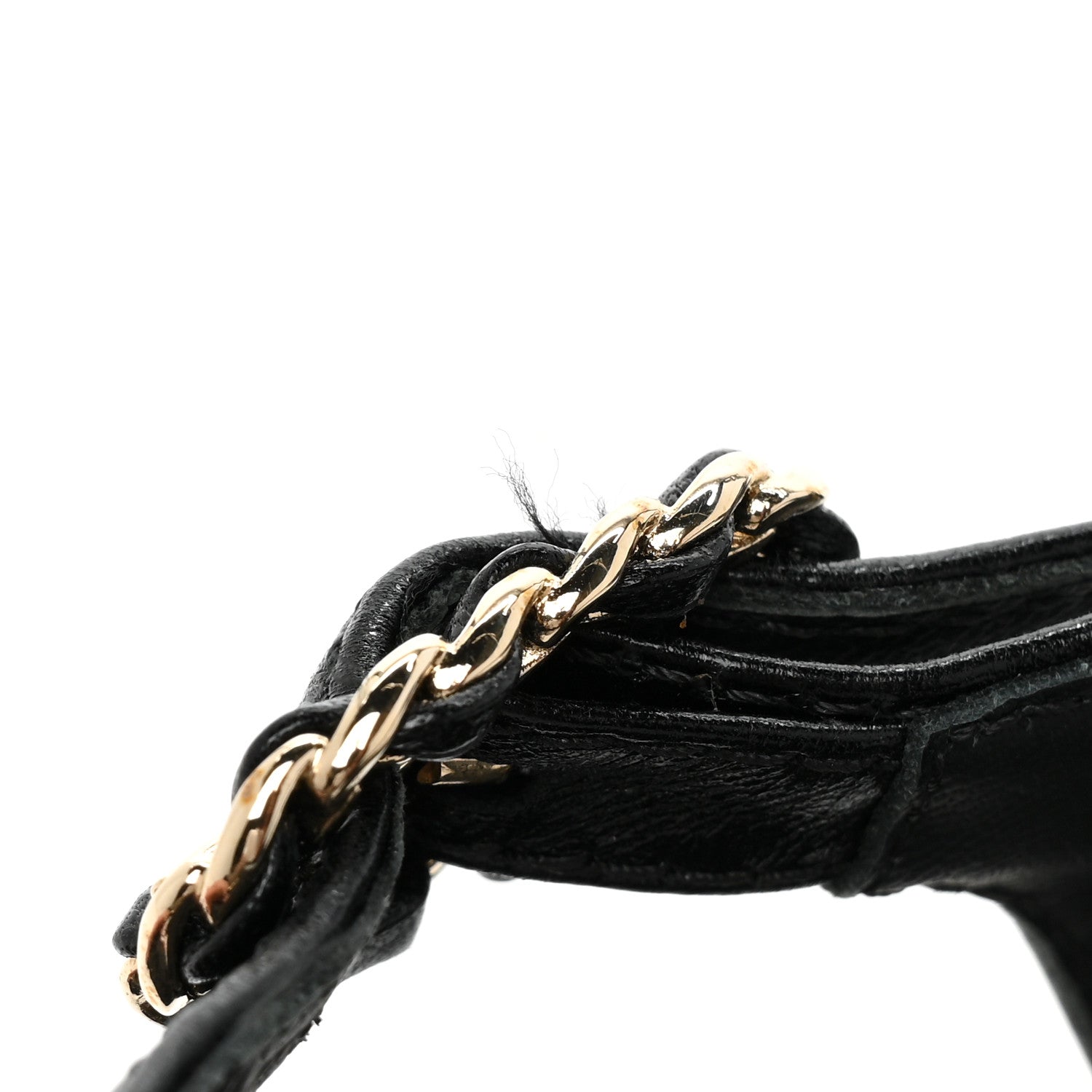 Chanel Goatskin Chain CC Logo Thong Sandals 39 Black 9 of 10