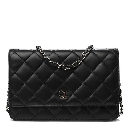Chanel Lambskin Quilted Wallet On Chain WOC Black 1 of 11