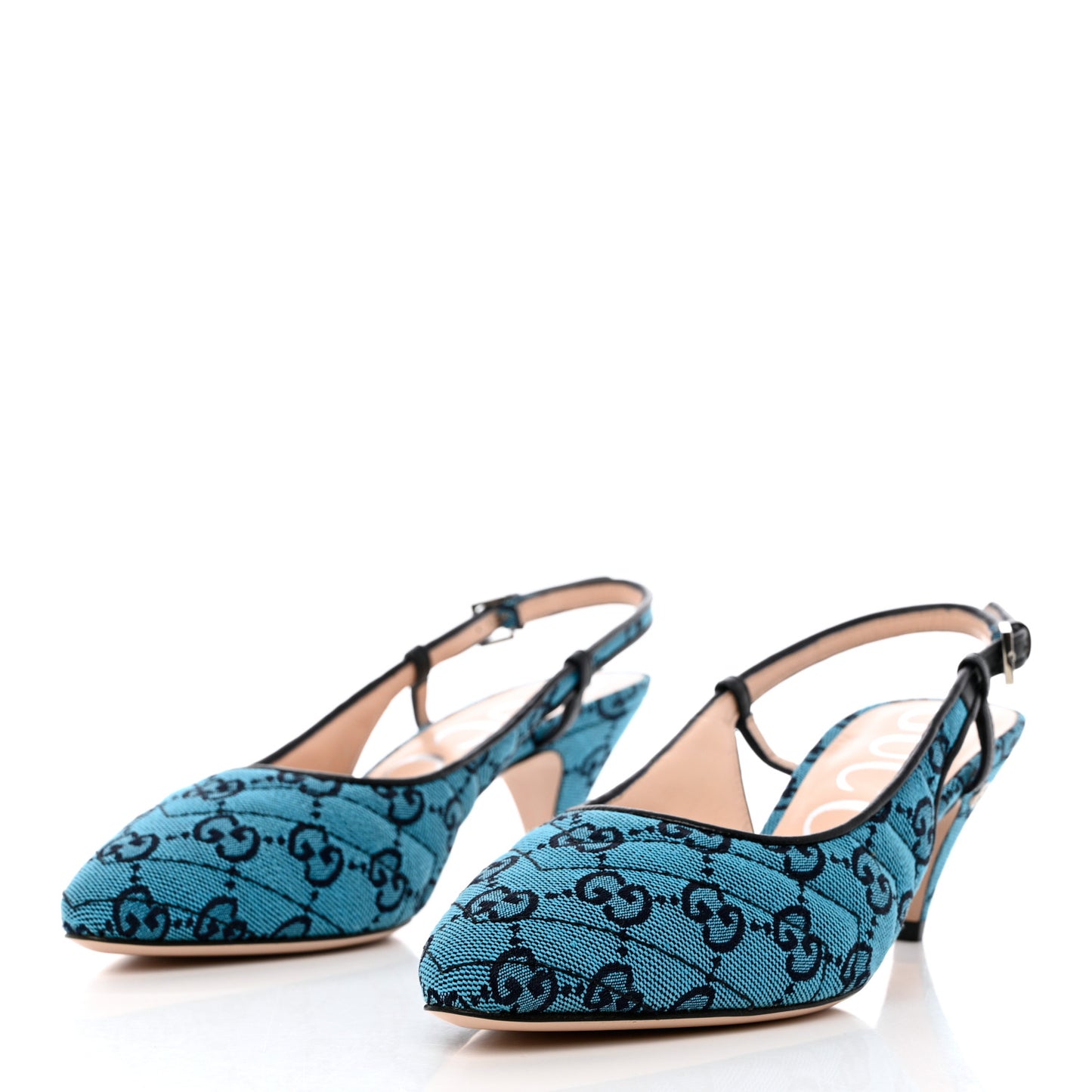Monogram Multicolor Matelasse Nappa Double G 55mm Slingback Pumps 36.5 Light Blue