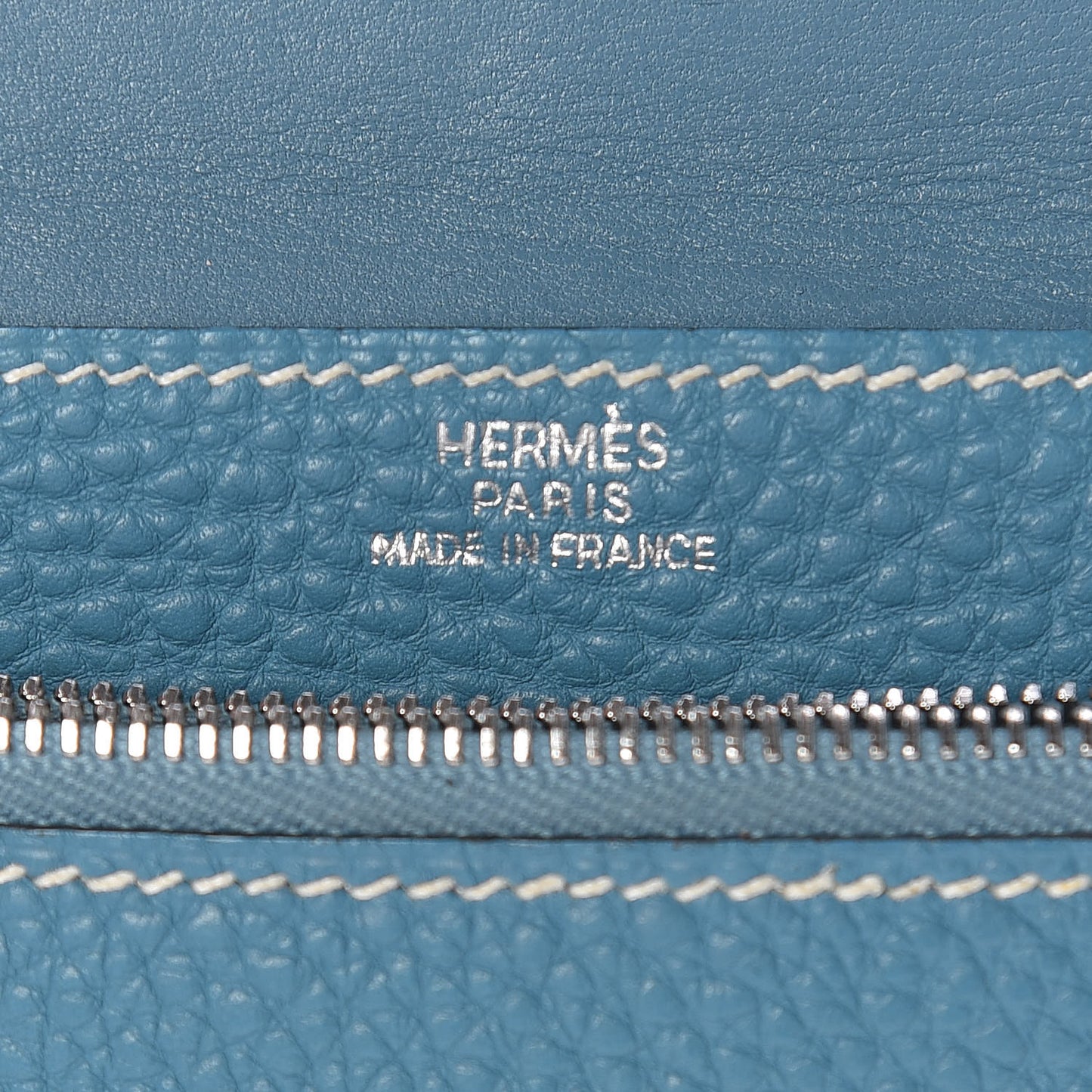 Togo Dogon Compact Wallet Blue Jean