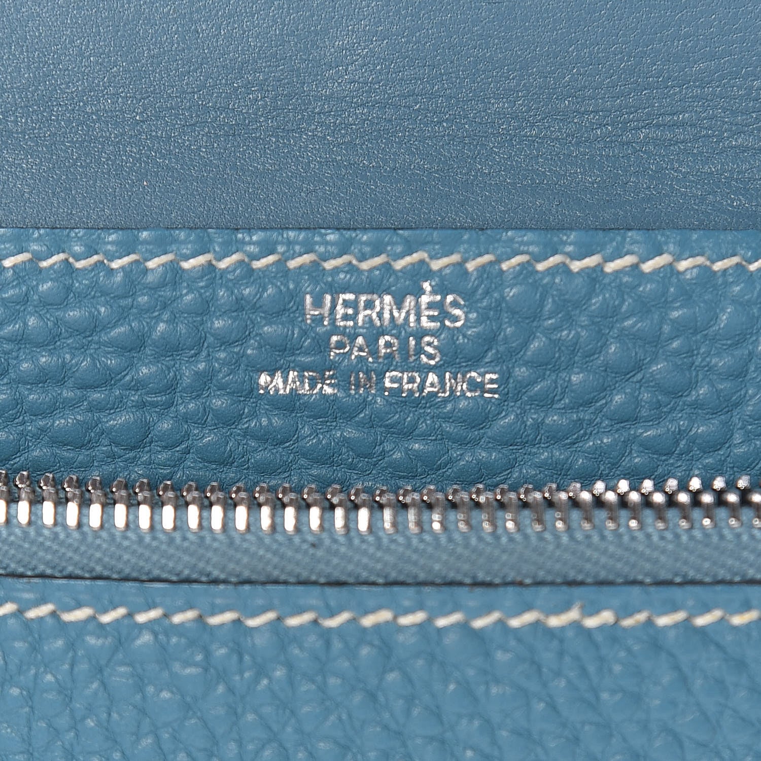 Hermes Togo Dogon Compact Wallet Blue Jean 6 of 11