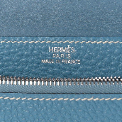 Hermes Togo Dogon Compact Wallet Blue Jean 6 of 11