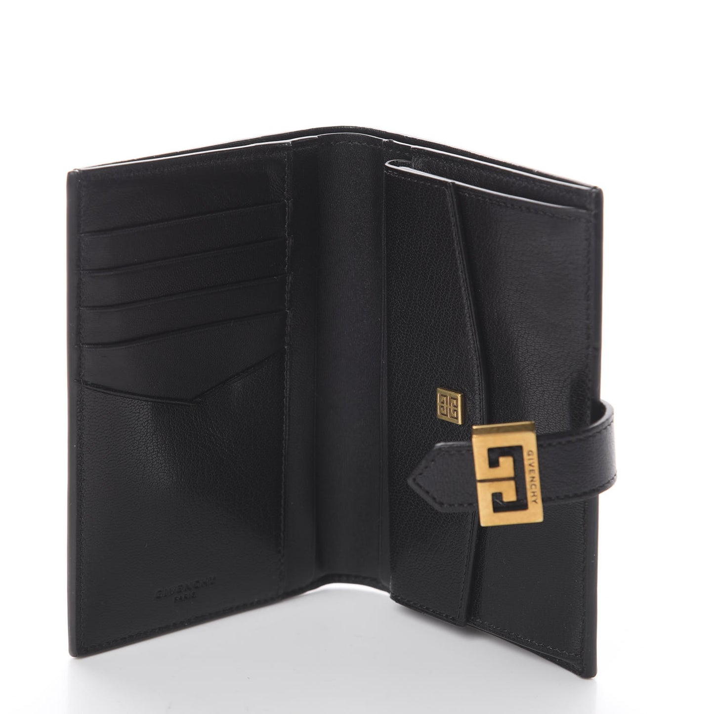 Goatskin Diamond Quilted GV3 Medium Wallet Black