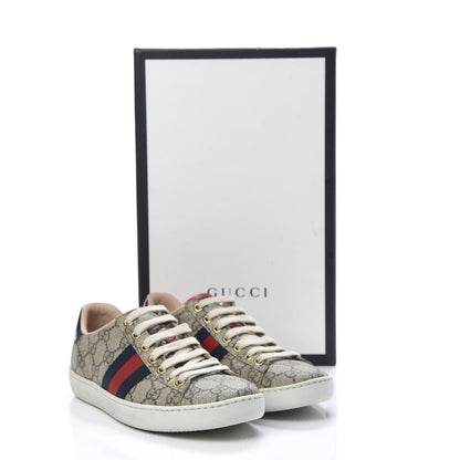 Gucci GG Supreme Monogram Womens Ace Low-Top Sneaker 35 Beige 11 of 11