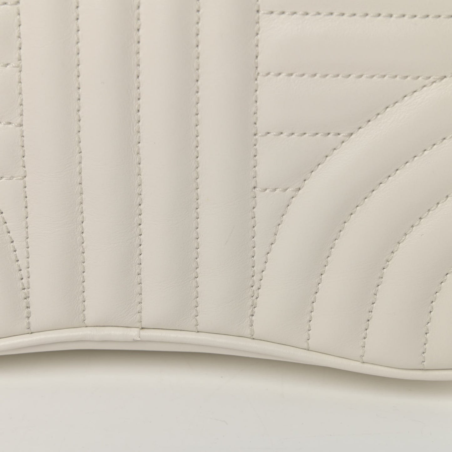 Soft Calfskin Impunture Diagramme Dome Crossbody Bag White