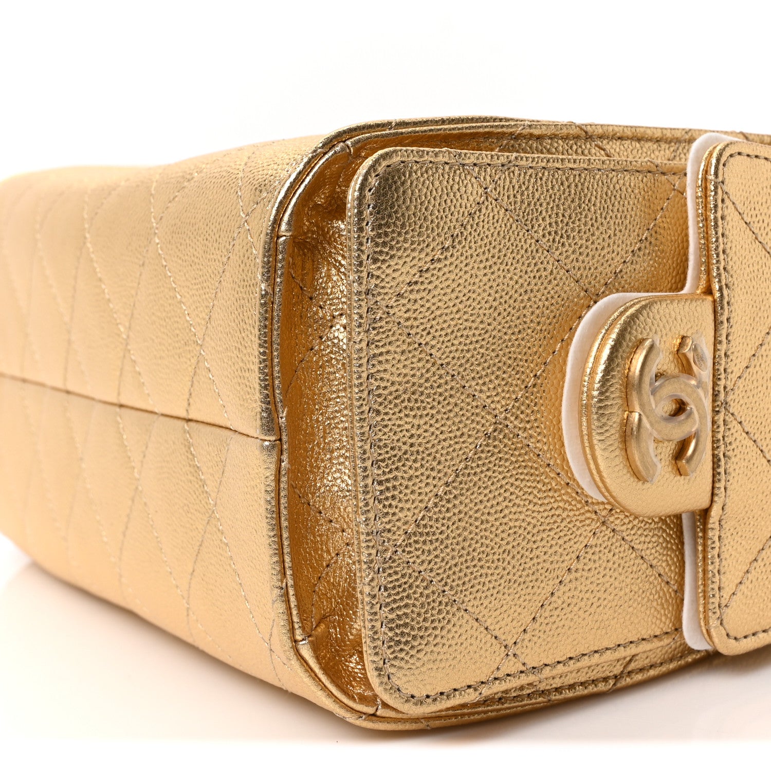 Chanel Metallic Caviar Quilted Mini Chanel 25 Handbag Gold 11 of 11
