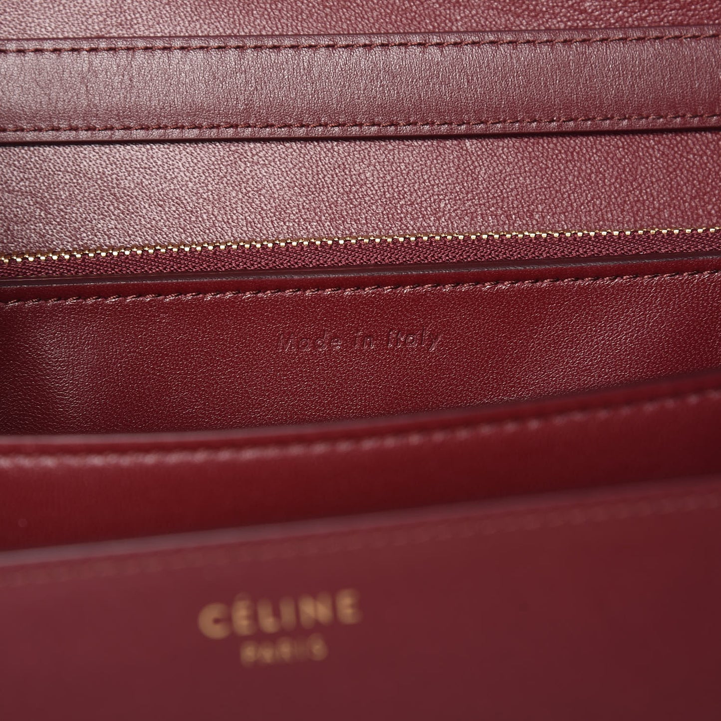 Box Calfskin Medium Classic Box Flap Bag Burgundy