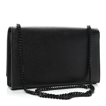 Saint Laurent Grain De Poudre Medium Classic Monogram Kate Satchel Black 2 of 4
