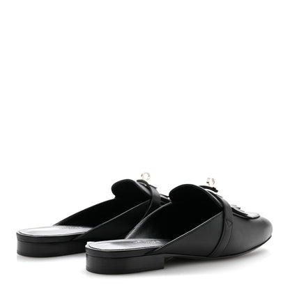 Hermes Calfskin Fringe Oz Mules 38.5 Black 5 of 10