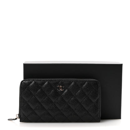 Chanel Caviar Quilted Large Gusset Zip Around Wallet Black 9 of 9