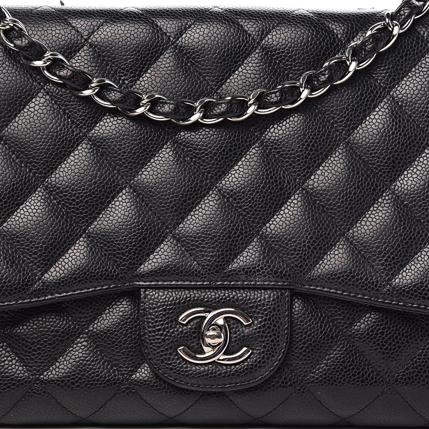 Caviar Quilted Jumbo Single Flap Black