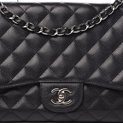 Chanel Caviar Quilted Jumbo Single Flap Black 15 of 15
