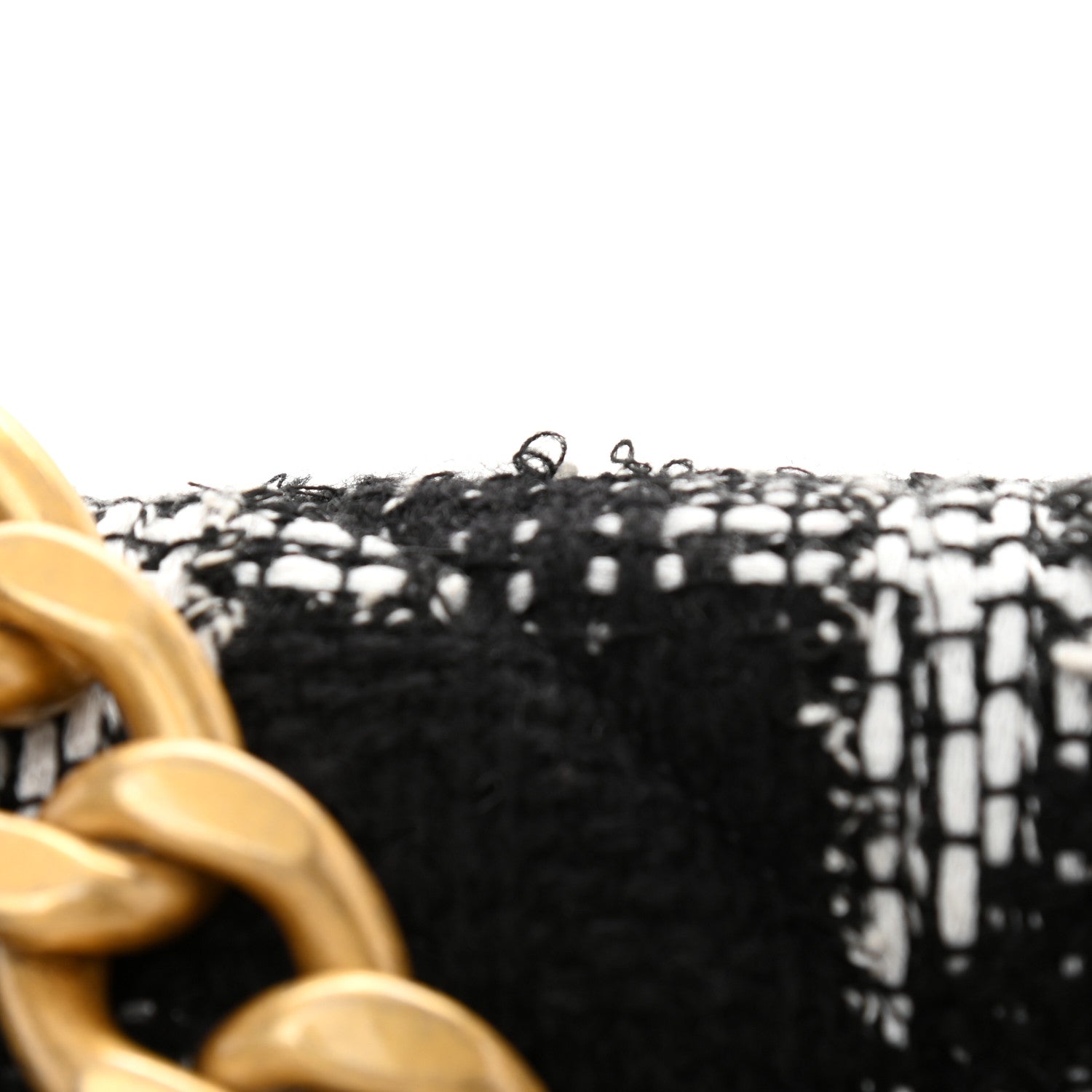 Chanel Tweed Quilted Large Chanel 19 Flap Black White 11 of 11