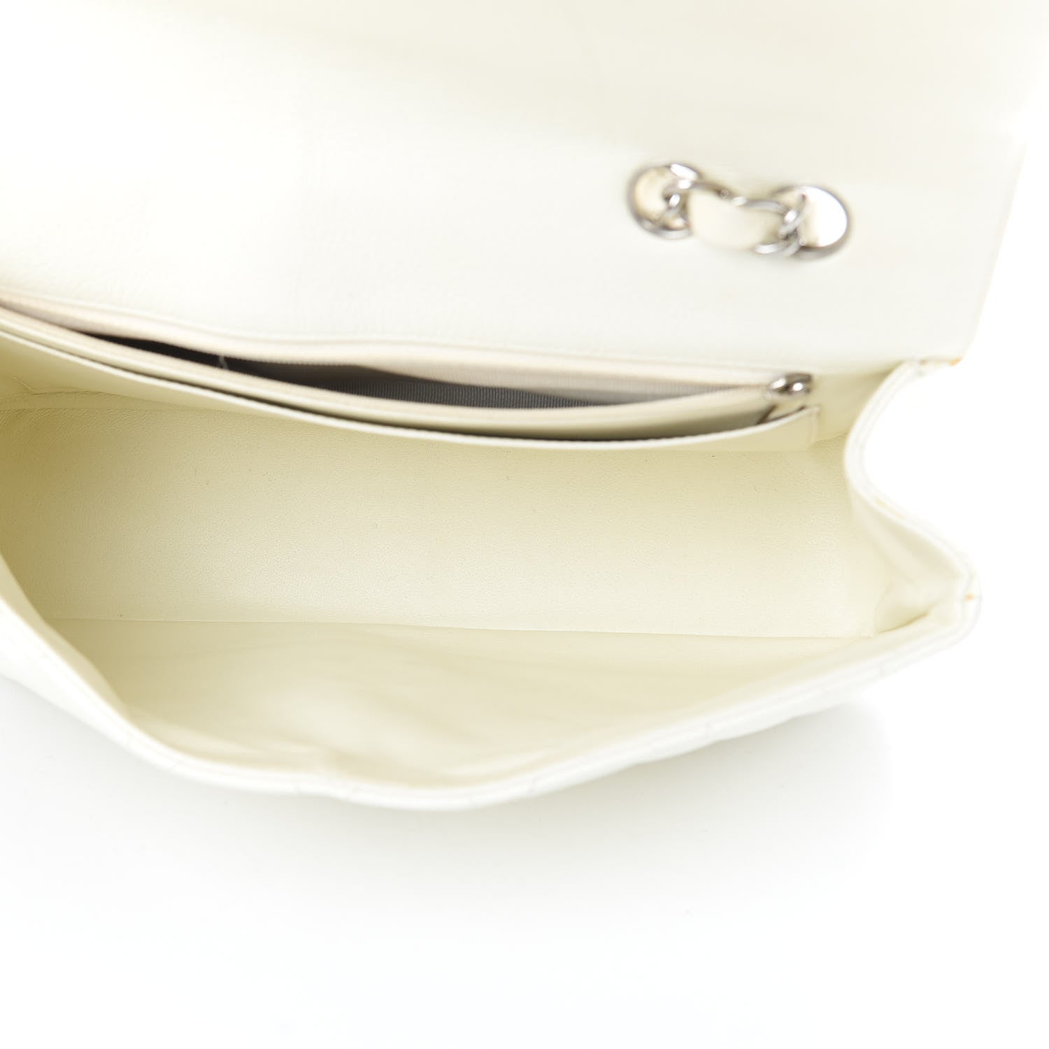 Chanel Caviar Quilted Jumbo Single Flap White 6 of 16