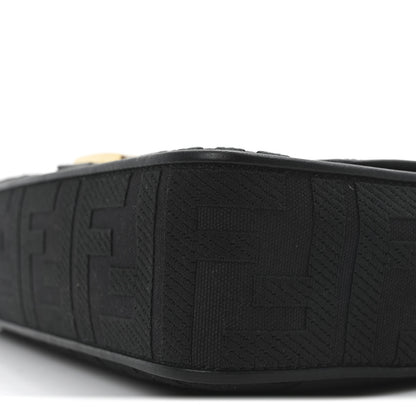 Fendi Canvas Vitello King Extra Strap FF Embroidered Baguette Black 9 of 9