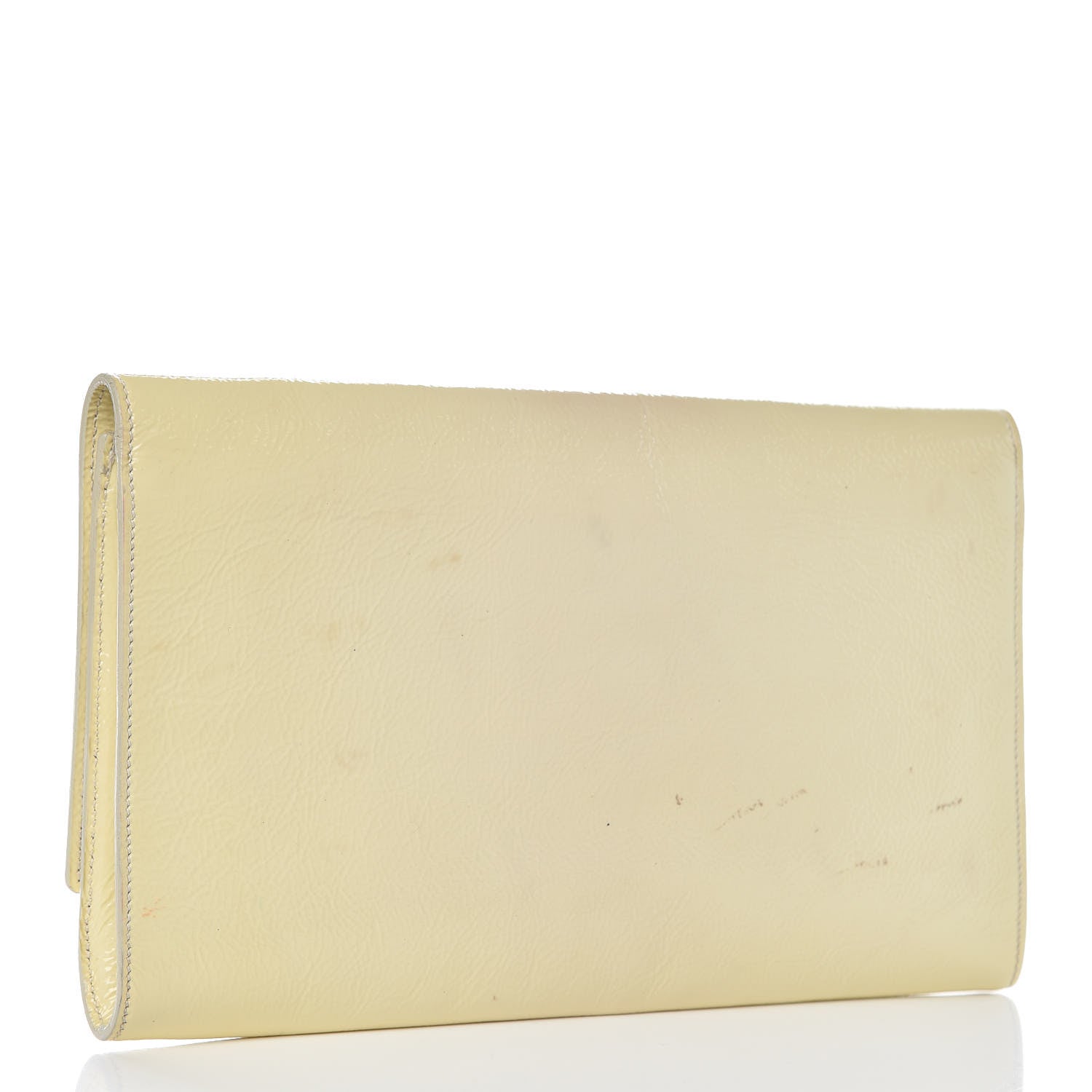 Saint Laurent Patent Calfskin Large Belle De Jour Clutch Off White 3 of 15