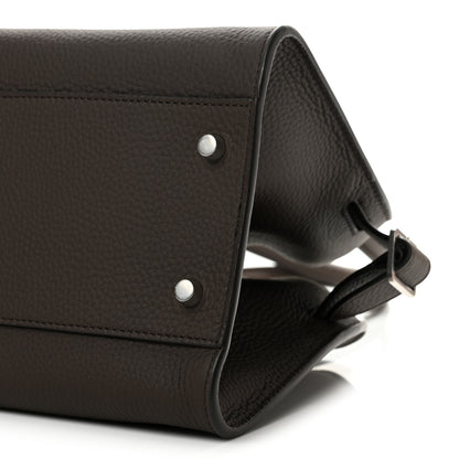 The Row Matte Grained Calfskin Margaux Shoulder 12 Deep Brown 9 of 10