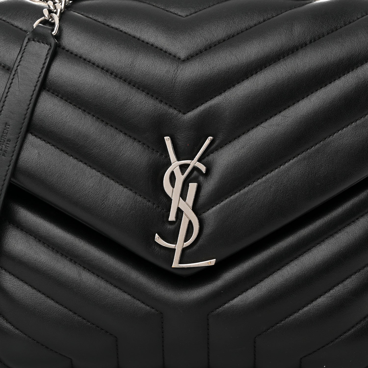 Saint Laurent Calfskin Y Quilted Monogram Medium Loulou Satchel Black 8 of 17