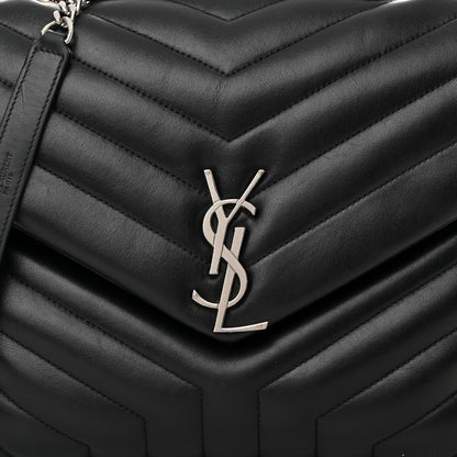 Saint Laurent Calfskin Y Quilted Monogram Medium Loulou Satchel Black 8 of 17
