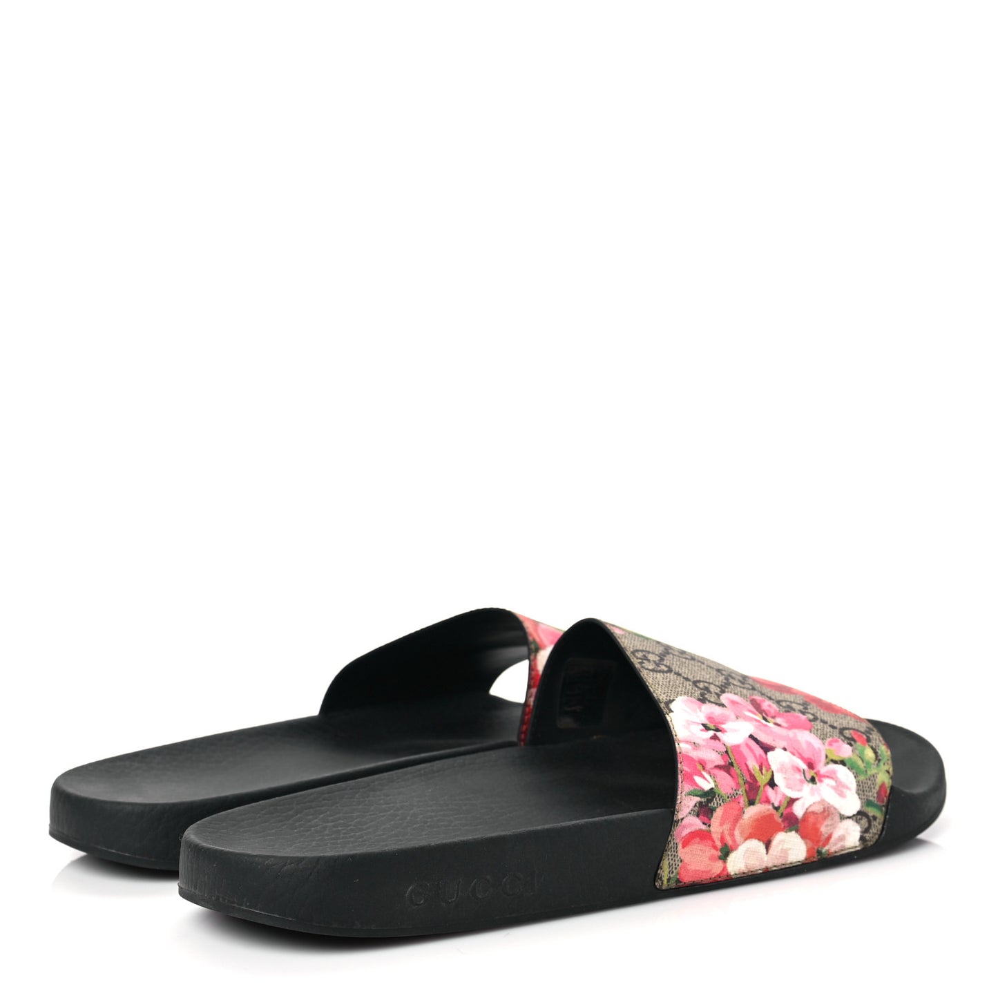GG Supreme Monogram Blooms Slide Sandals 42 Beige Multicolor