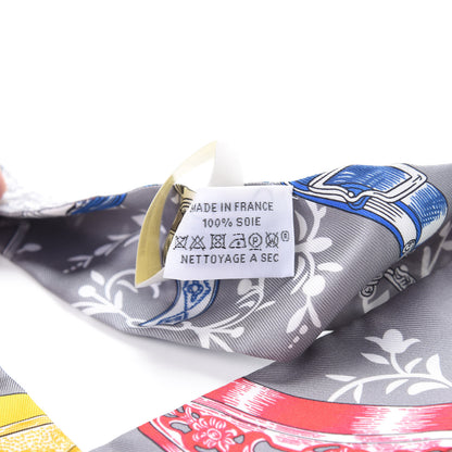 Hermes Silk Etriers Remix Twilly Gris Acier Rouge Jaune 2 of 4