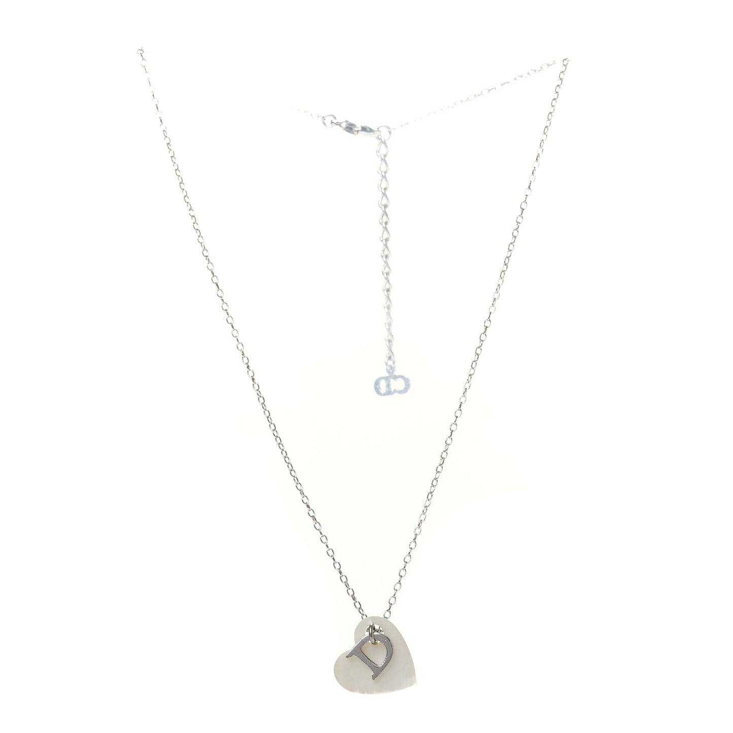 D Heart Necklace Silver