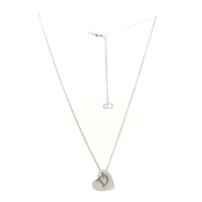 Christian Dior D Heart Necklace Silver 3 of 4