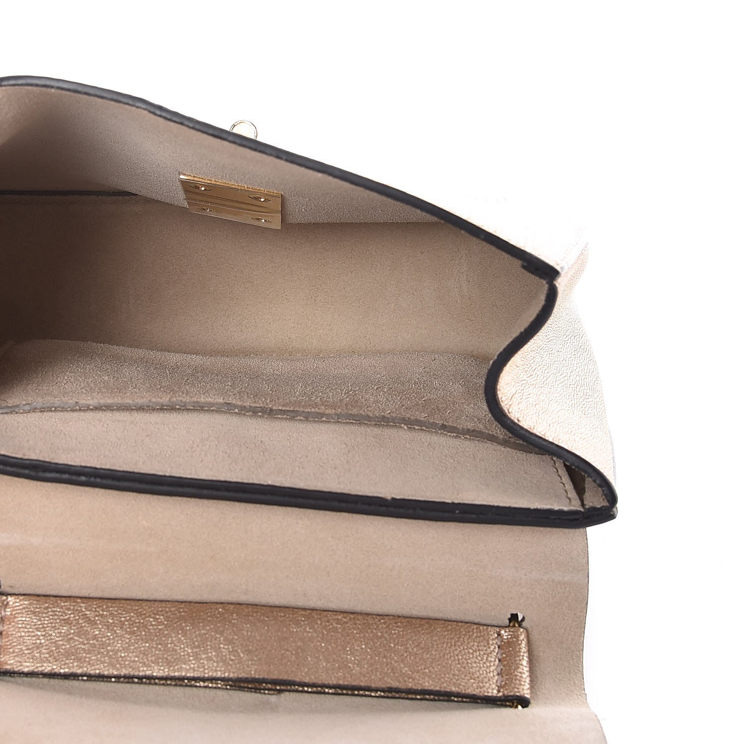 Chloe Metallic Grained Goatskin Nano Drew Shoulder Bag Abstract Gold 5 of 9
