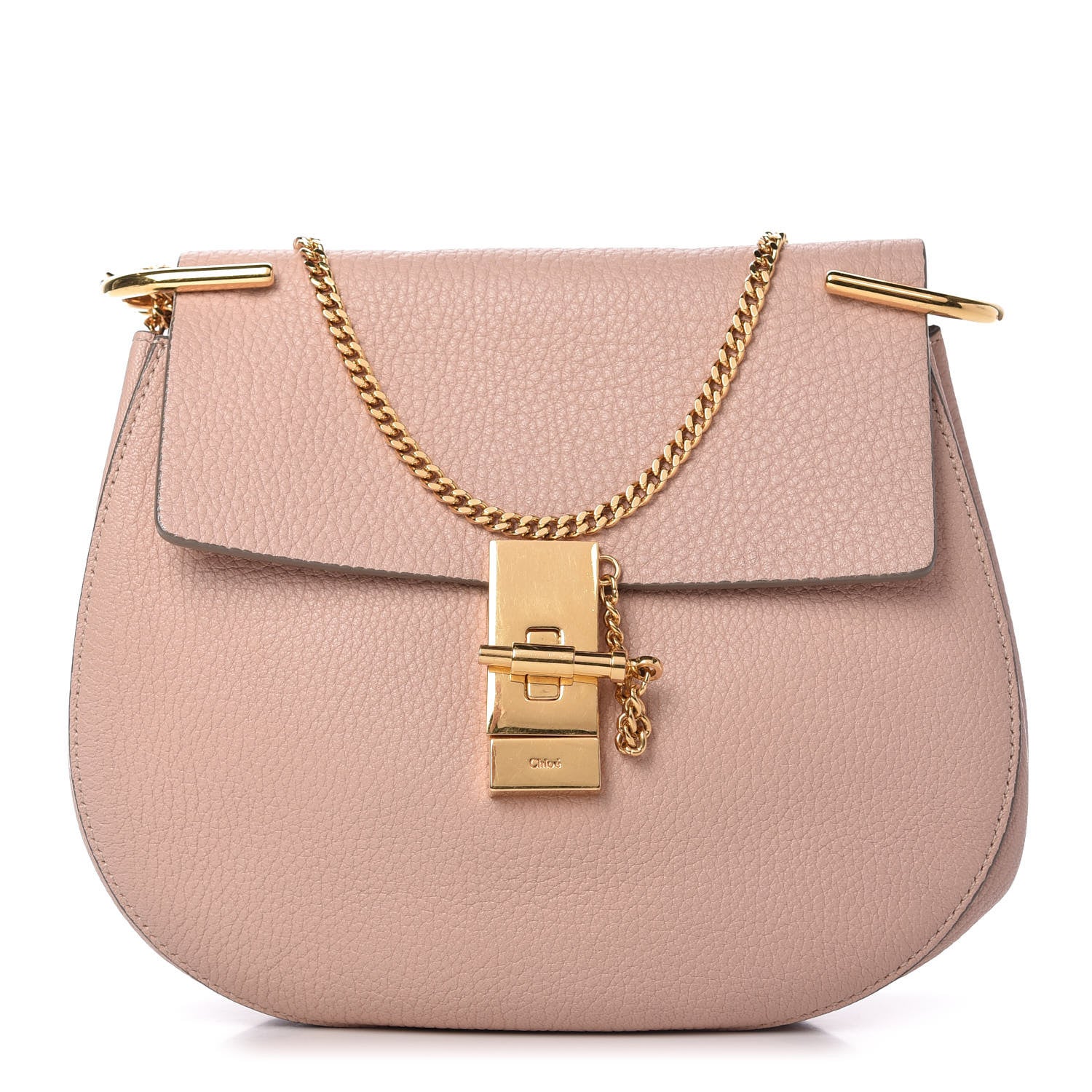 Chloe Grained Lambskin Drew Shoulder Bag Cement Pink 1 of 8