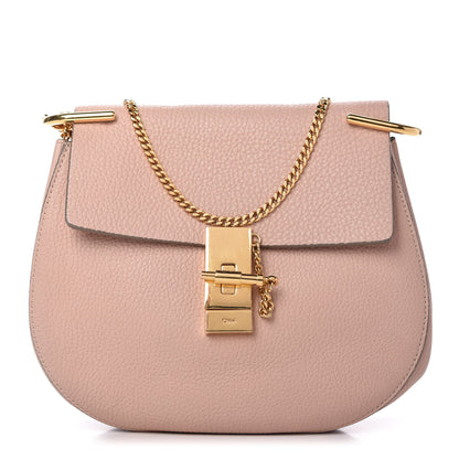 Chloe Grained Lambskin Drew Shoulder Bag Cement Pink 1 of 8
