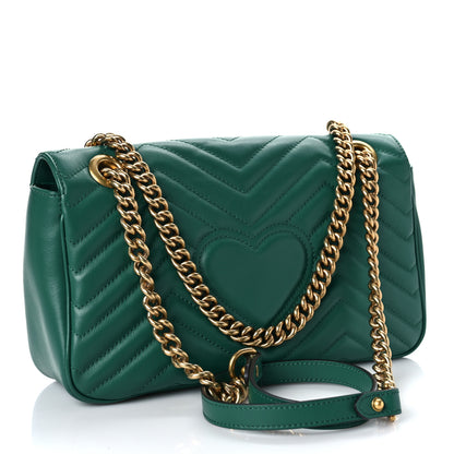 Gucci Calfskin Matelasse Small GG Marmont Shoulder Bag Emerald Green 4 of 10
