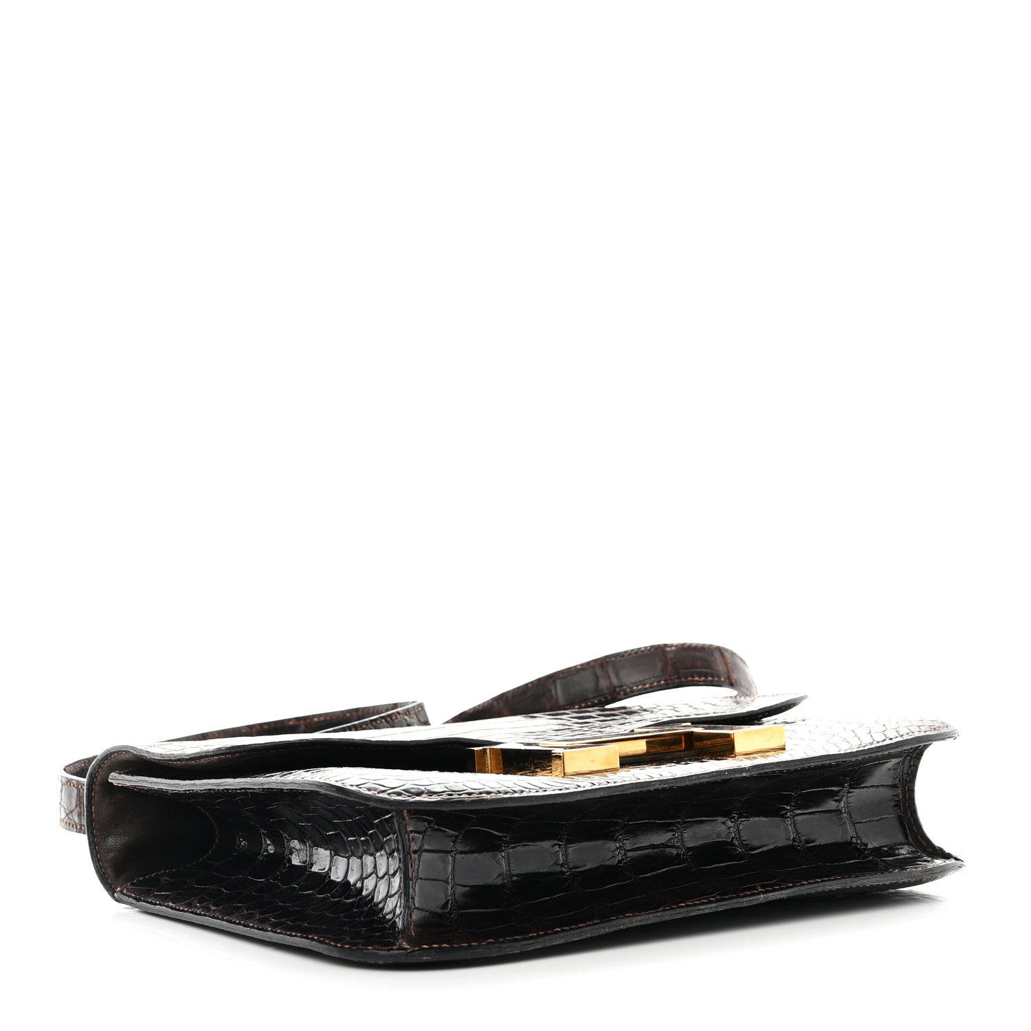 Hermes Shiny Niloticus Crocodile Constance 24 Havane 4 of 15