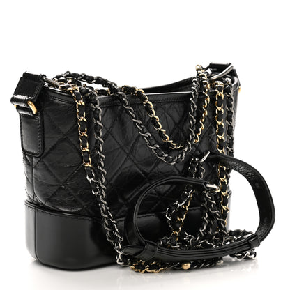 Chanel Aged Calfskin Quilted Small Gabrielle Hobo Black 5 of 19
