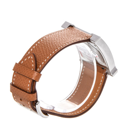 Hermes Stainless Steel Epsom 26mm Heure H Hour Quartz Watch Gold 4 of 11
