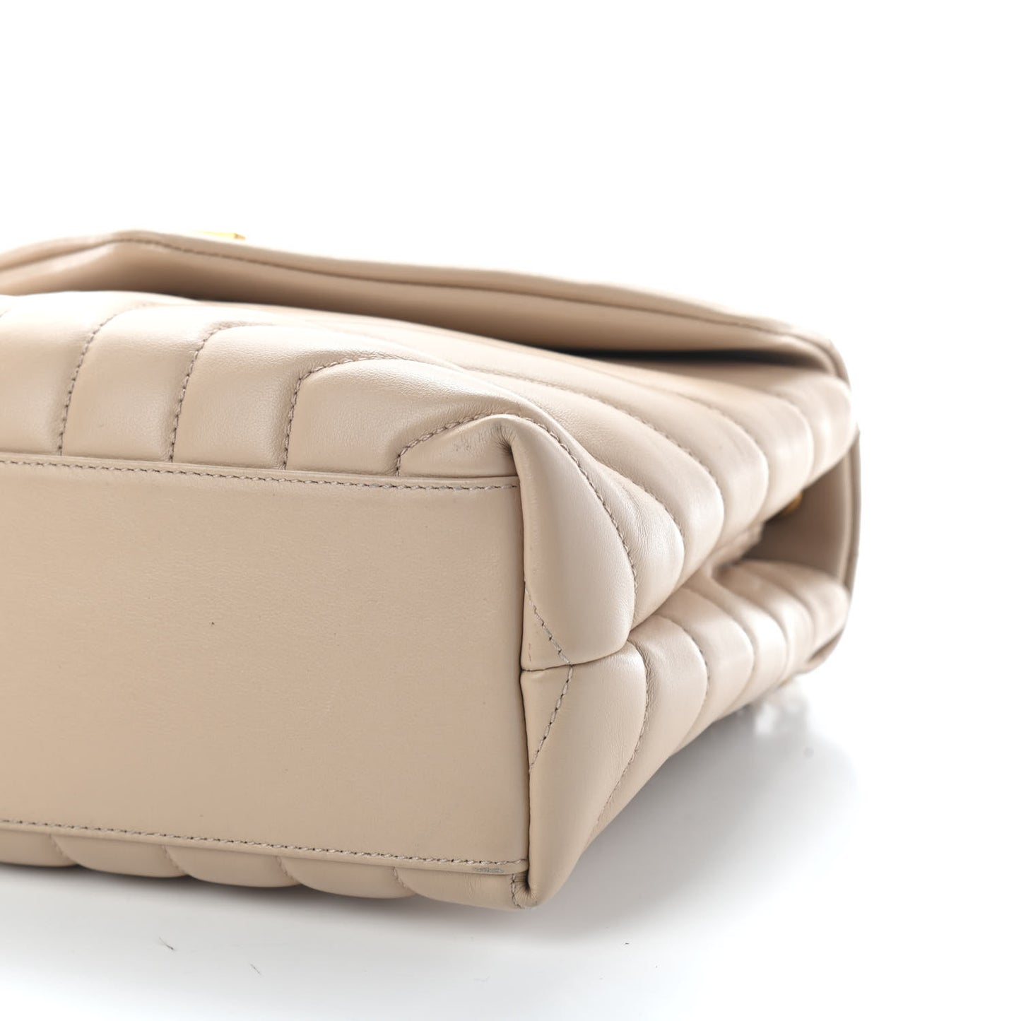 Calfskin Y Quilted Monogram Small Loulou Chain Satchel Dark Beige