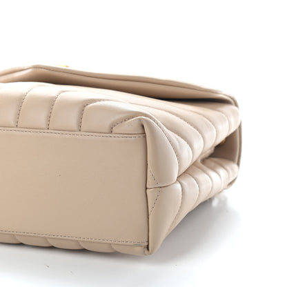 Saint Laurent Calfskin Y Quilted Monogram Small Loulou Chain Satchel Dark Beige 6 of 9