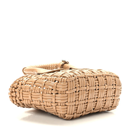 Balenciaga Faux Calfskin Braided Varnished XXS Bistro Basket Beige 4 of 8