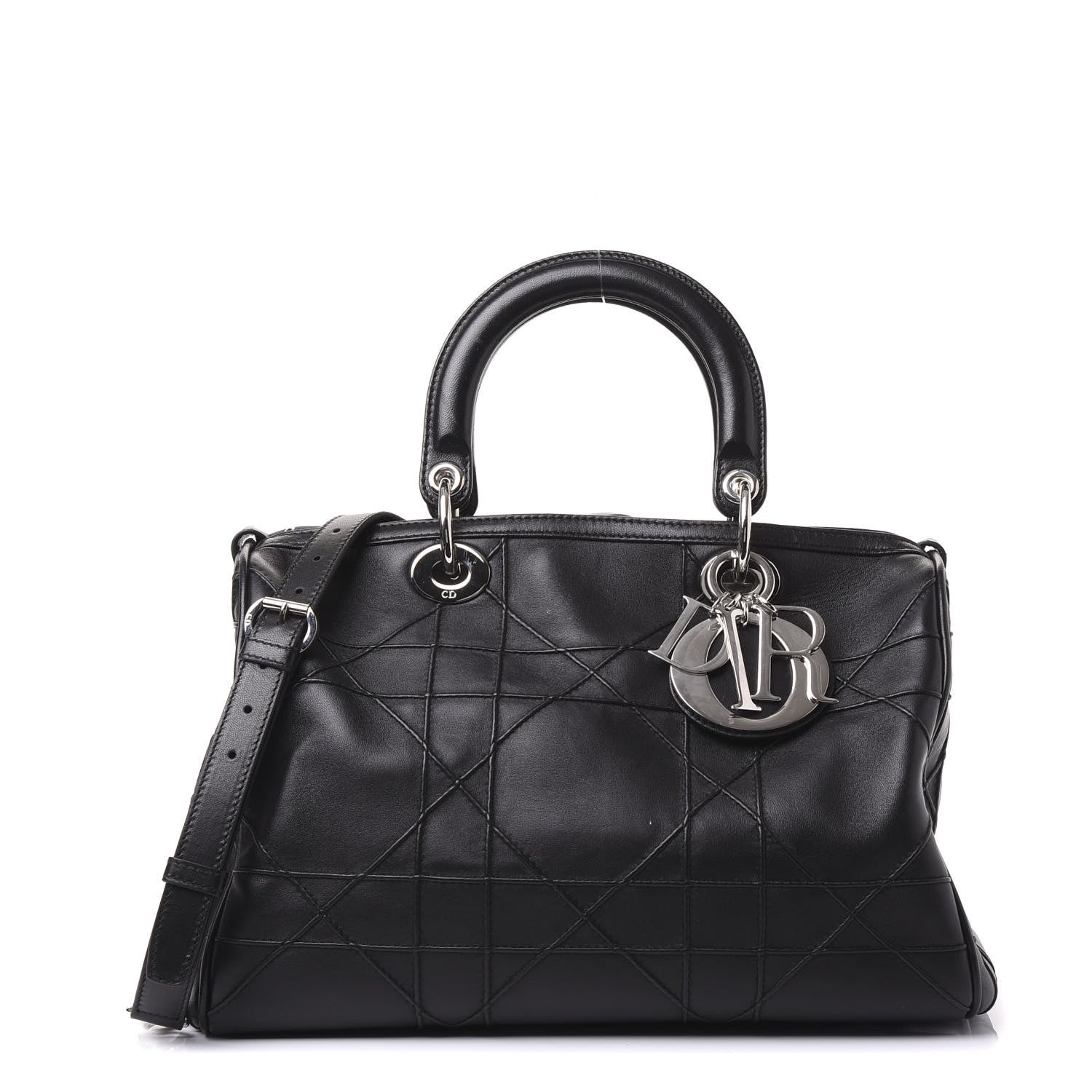 Christian Dior Lambskin Cannage Granville Polochon Black 1 of 10