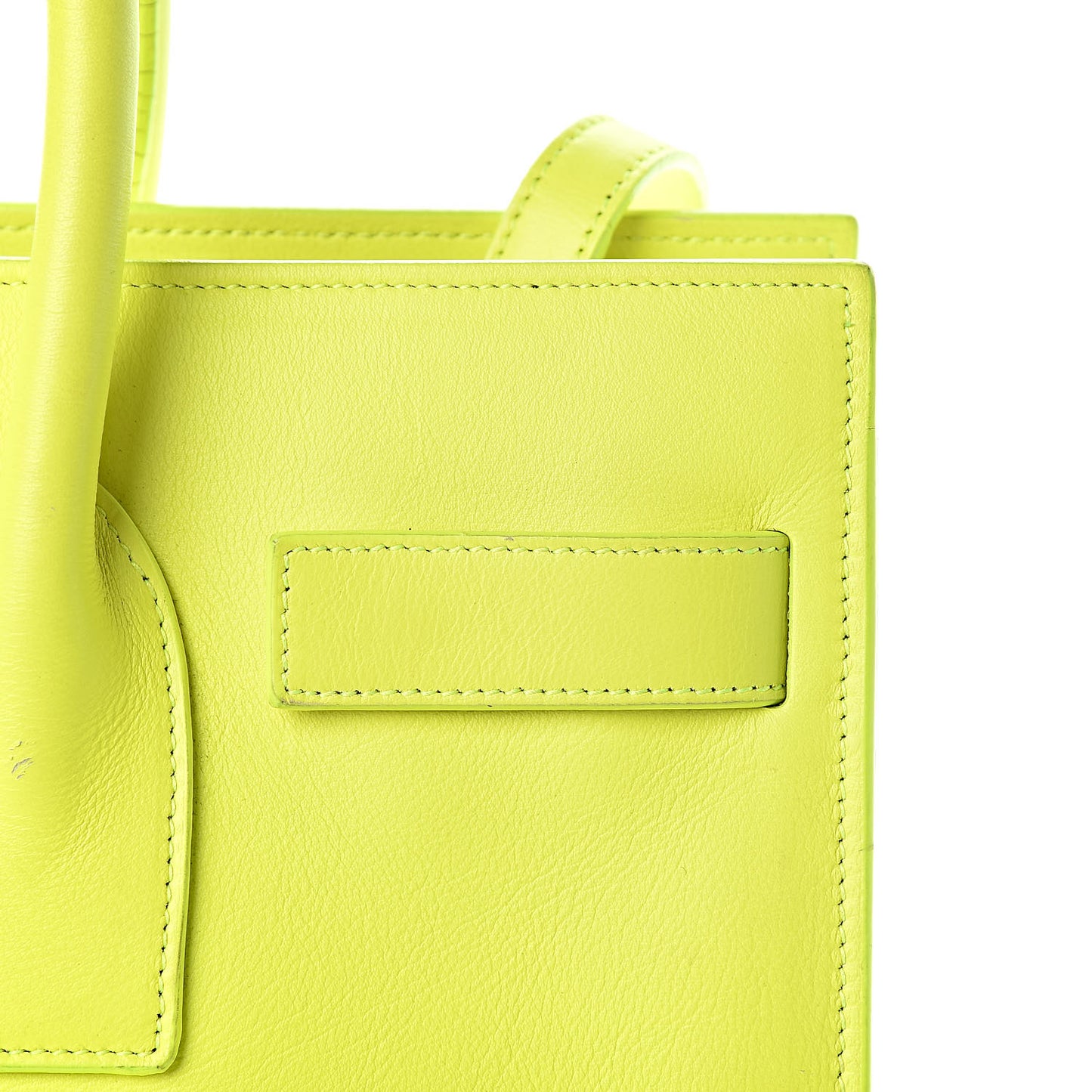 Calfskin Small Sac De Jour Bag Neon Yellow