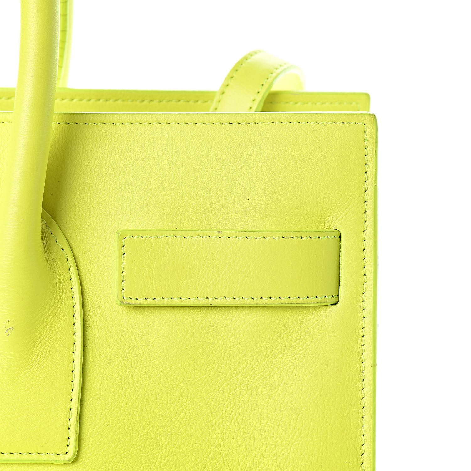 Saint Laurent Calfskin Small Sac De Jour Bag Neon Yellow 11 of 18