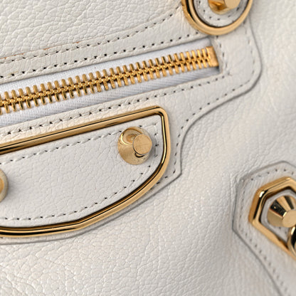 Balenciaga Chevre Gold Metallic Edge Hardware Mini City White 21 of 22