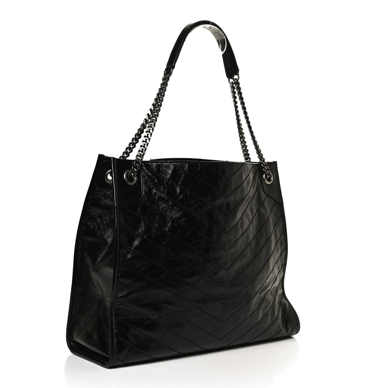 Saint Laurent Crinkled Calfskin Matelasse Monogram Niki Shoulder Bag Black 3 of 11
