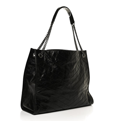 Saint Laurent Crinkled Calfskin Matelasse Monogram Niki Shoulder Bag Black 3 of 11
